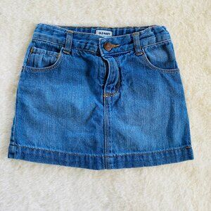 Old Navy Girls Jean Skirt Size 4T Blue Adjustable Waist Denim